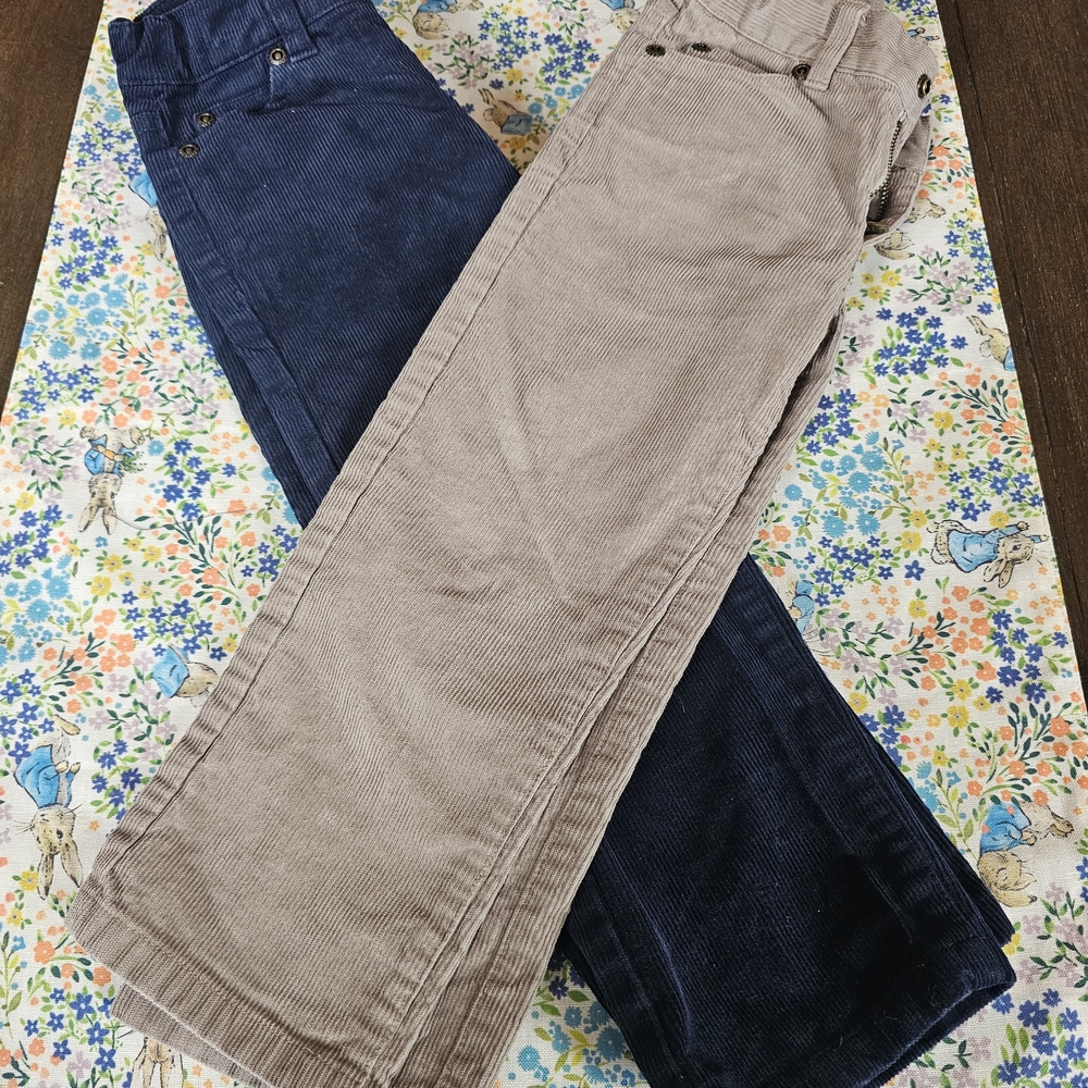 Janie and Jack Navy and Beige Corduroy Pants